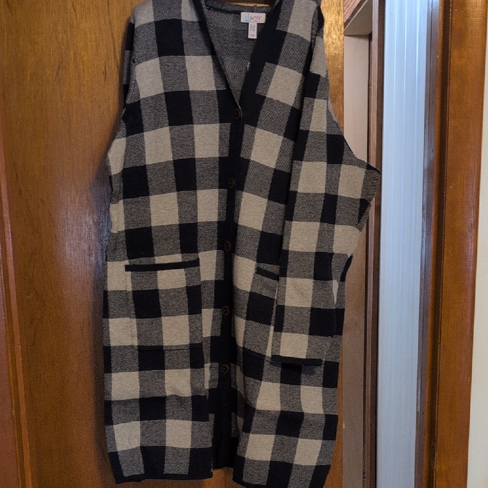 Black and White Checkered Vest